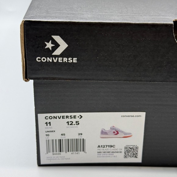 Converse Men's 11 Sneakers Grey Red Leather Pro Blaze Classic Streetwear A12719C - Picture 10 of 15